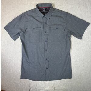Outdoor Research Mens Medium Gray Wayward Short Sleeve Button Front Shirt Hiking